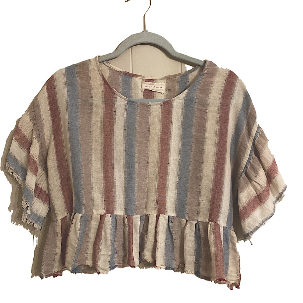 Cropped Peplum top. Red white and blue. Super cute on.